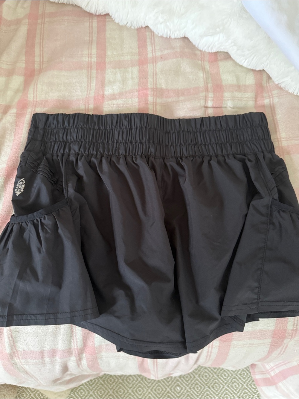 Free People Black Athletic Skort Shorts with Elastic Waist